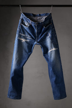 Load image into Gallery viewer, CHANGES REPRODUCT DAMAGE & PATCH DENIM PANTS (INDIGO #B)