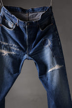 Load image into Gallery viewer, CHANGES REPRODUCT DAMAGE & PATCH DENIM PANTS (INDIGO #B)