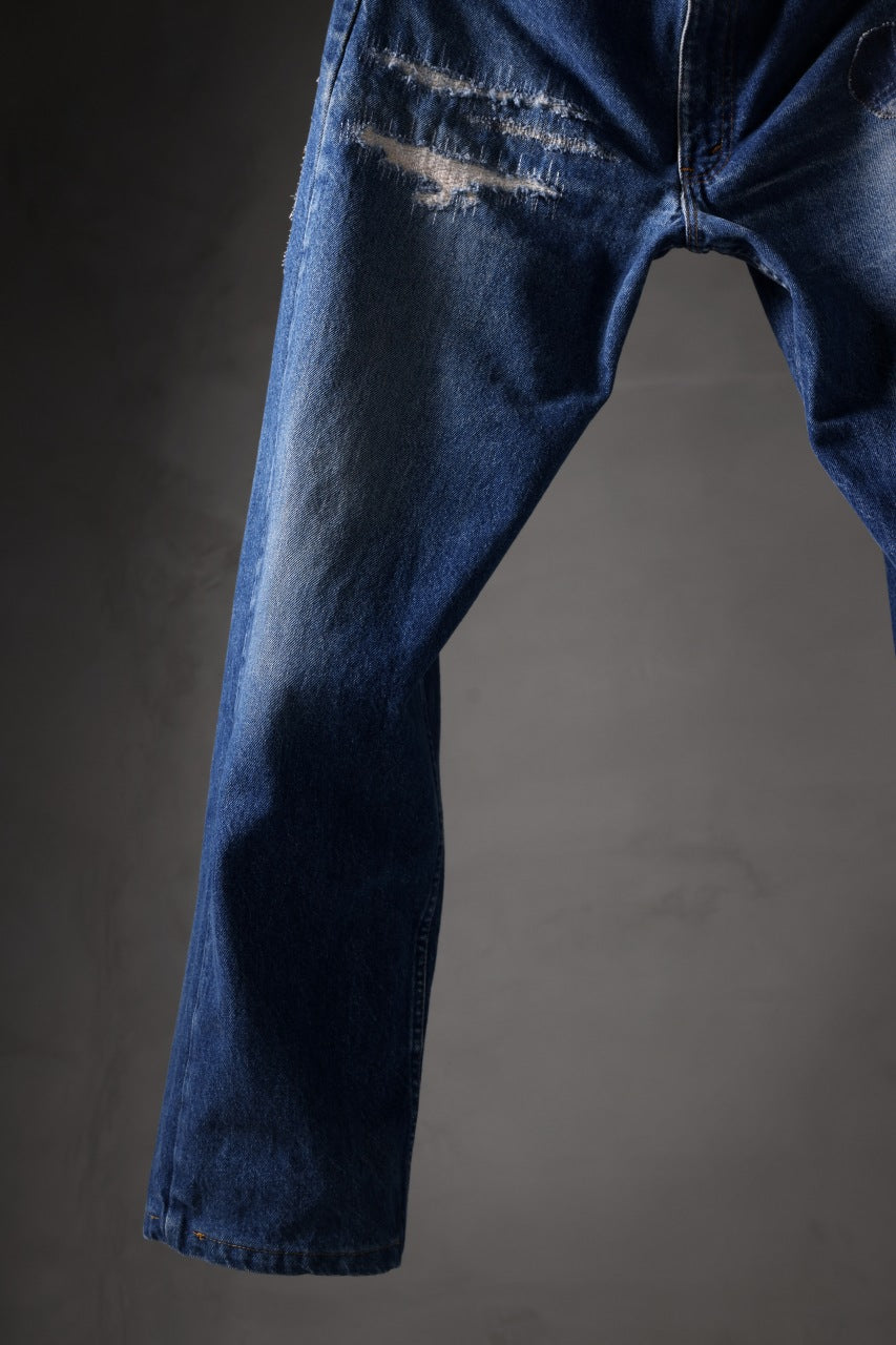 Load image into Gallery viewer, CHANGES REPRODUCT DAMAGE & PATCH DENIM PANTS (INDIGO #B)