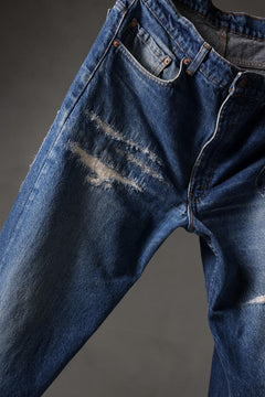Load image into Gallery viewer, CHANGES REPRODUCT DAMAGE & PATCH DENIM PANTS (INDIGO #B)
