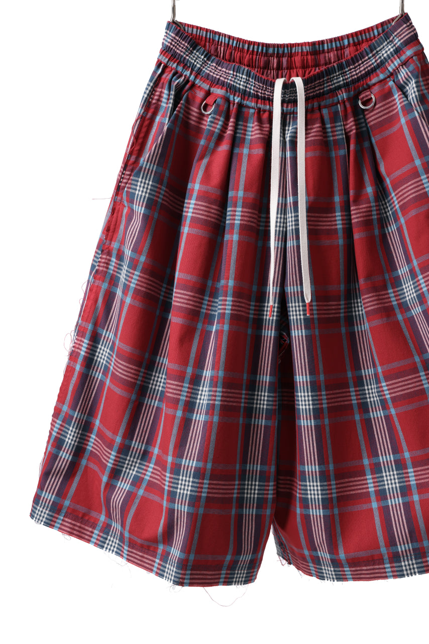 画像をギャラリービューアに読み込む, FACETASM CHECK WIDE SHORTS (RED)