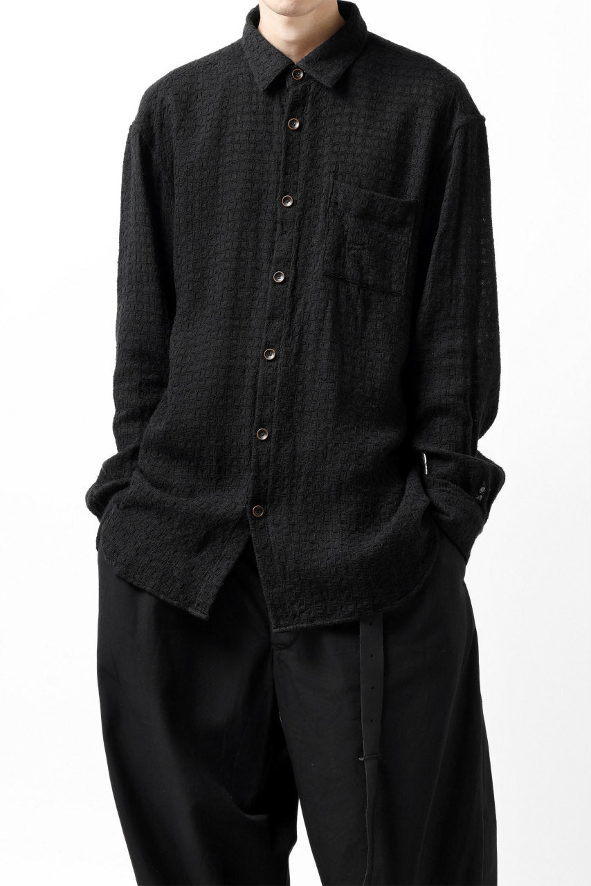 画像をギャラリービューアに読み込む, YUTA MATSUOKA plain shirt / dobby check (black)