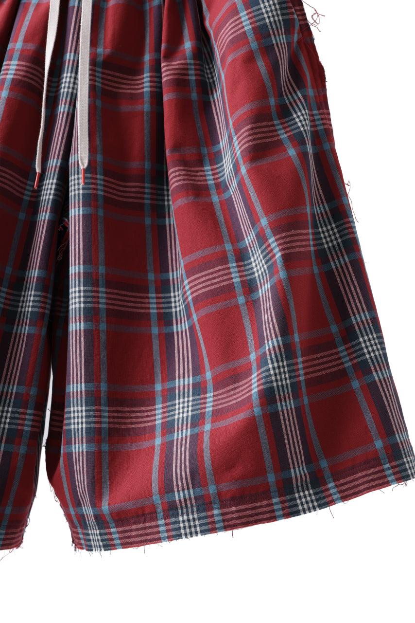 画像をギャラリービューアに読み込む, FACETASM CHECK WIDE SHORTS (RED)
