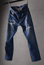 Load image into Gallery viewer, CHANGES REPRODUCT DAMAGE & PATCH DENIM PANTS (INDIGO #B)