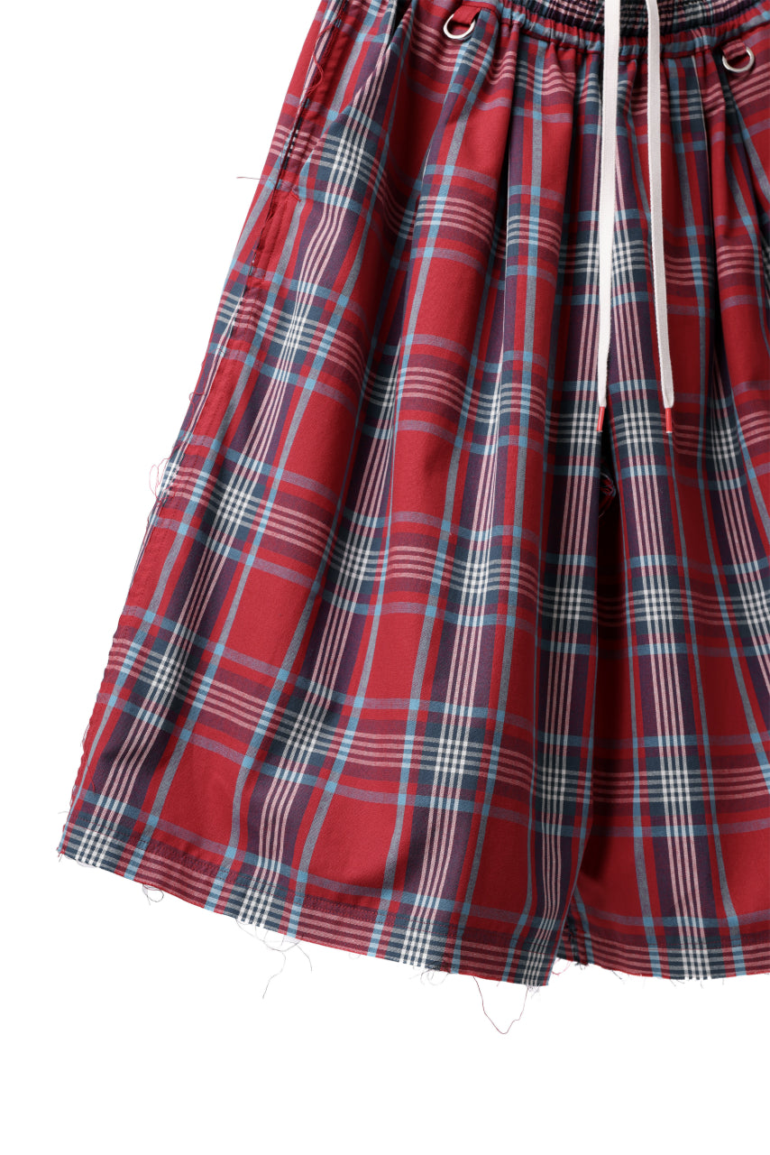 画像をギャラリービューアに読み込む, FACETASM CHECK WIDE SHORTS (RED)