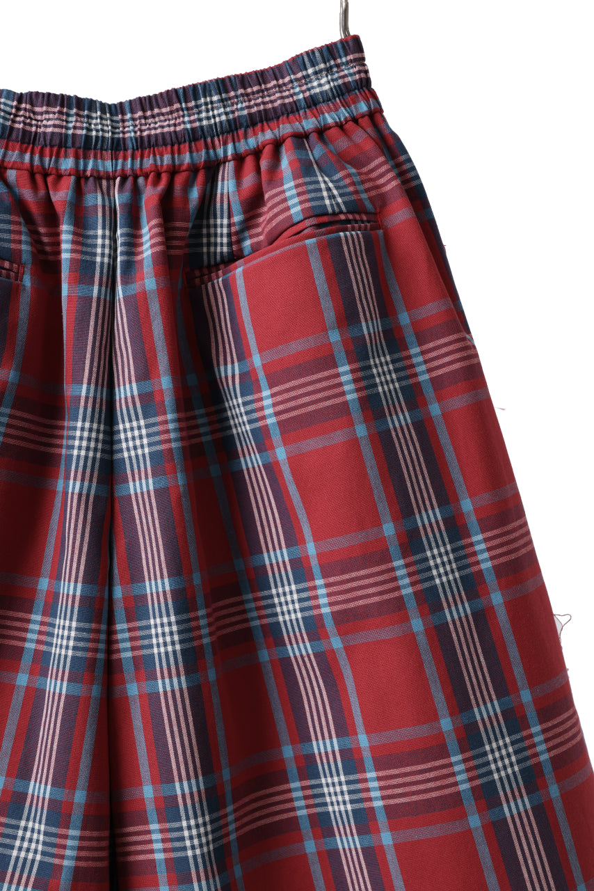画像をギャラリービューアに読み込む, FACETASM CHECK WIDE SHORTS (RED)