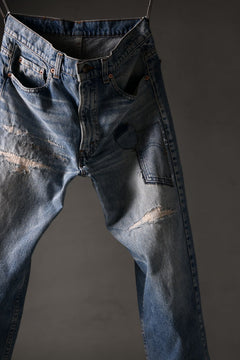 Load image into Gallery viewer, CHANGES REPRODUCT DAMAGE & PATCH DENIM PANTS (INDIGO #C)