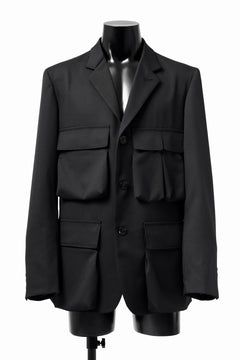Load image into Gallery viewer, Y's BANG ON! No.163 GABARDINE SOLID POCKET JACKET (BLACK)