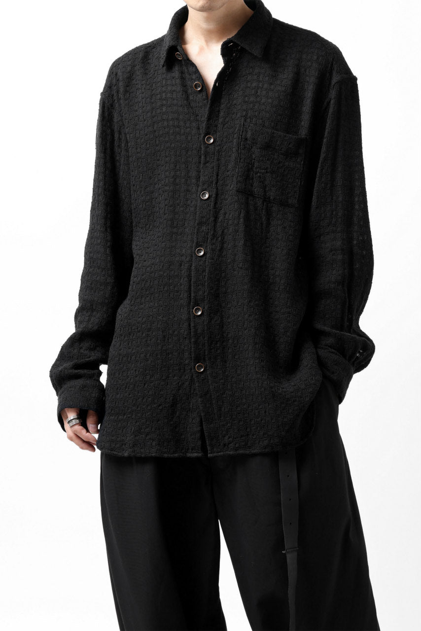 画像をギャラリービューアに読み込む, YUTA MATSUOKA plain shirt / dobby check (black)