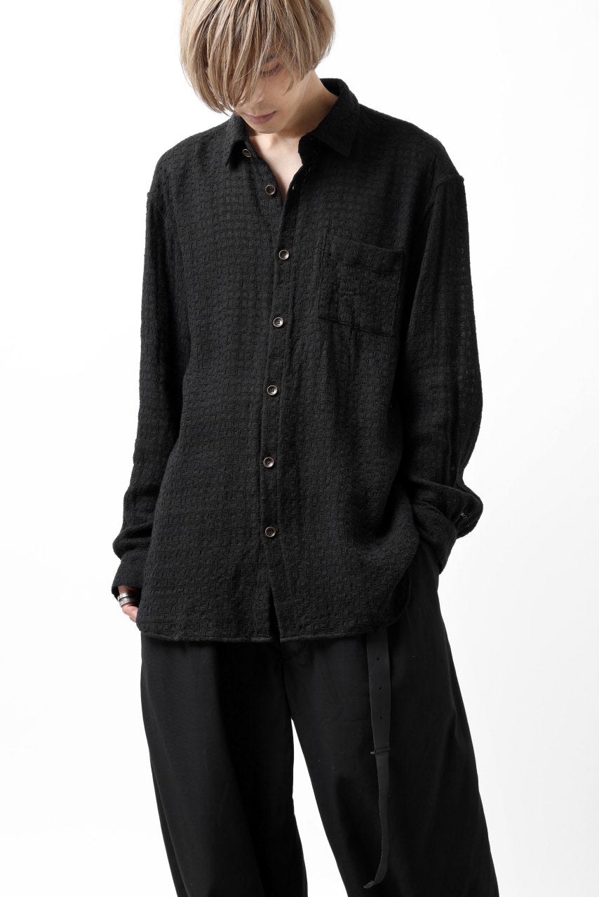 画像をギャラリービューアに読み込む, YUTA MATSUOKA plain shirt / dobby check (black)