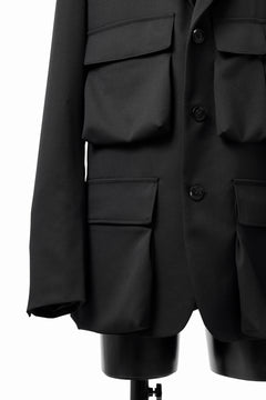 Load image into Gallery viewer, Y's BANG ON! No.163 GABARDINE SOLID POCKET JACKET (BLACK)