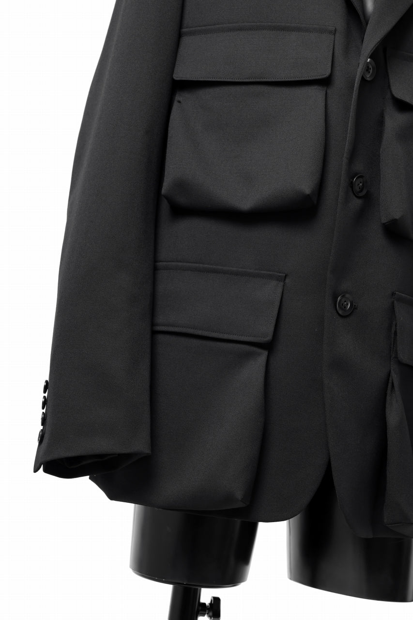 Load image into Gallery viewer, Y's BANG ON! No.163 GABARDINE SOLID POCKET JACKET (BLACK)