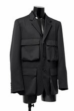 Load image into Gallery viewer, Y's BANG ON! No.163 GABARDINE SOLID POCKET JACKET (BLACK)