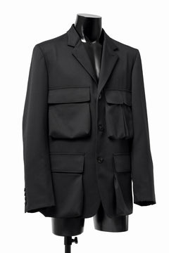 Load image into Gallery viewer, Y's BANG ON! No.163 GABARDINE SOLID POCKET JACKET (BLACK)