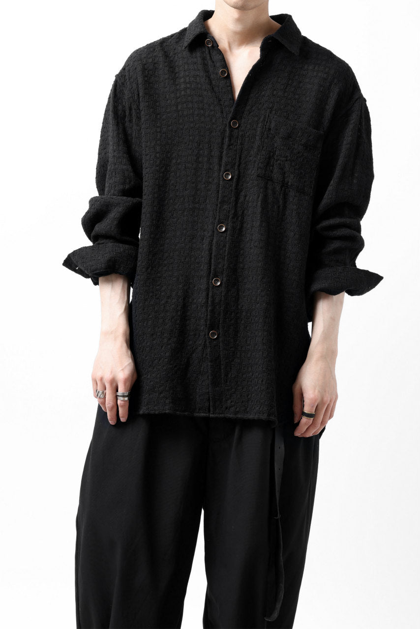 画像をギャラリービューアに読み込む, YUTA MATSUOKA plain shirt / dobby check (black)