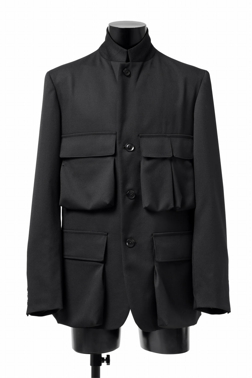 Load image into Gallery viewer, Y's BANG ON! No.163 GABARDINE SOLID POCKET JACKET (BLACK)