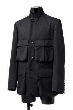 Load image into Gallery viewer, Y's BANG ON! No.163 GABARDINE SOLID POCKET JACKET (BLACK)