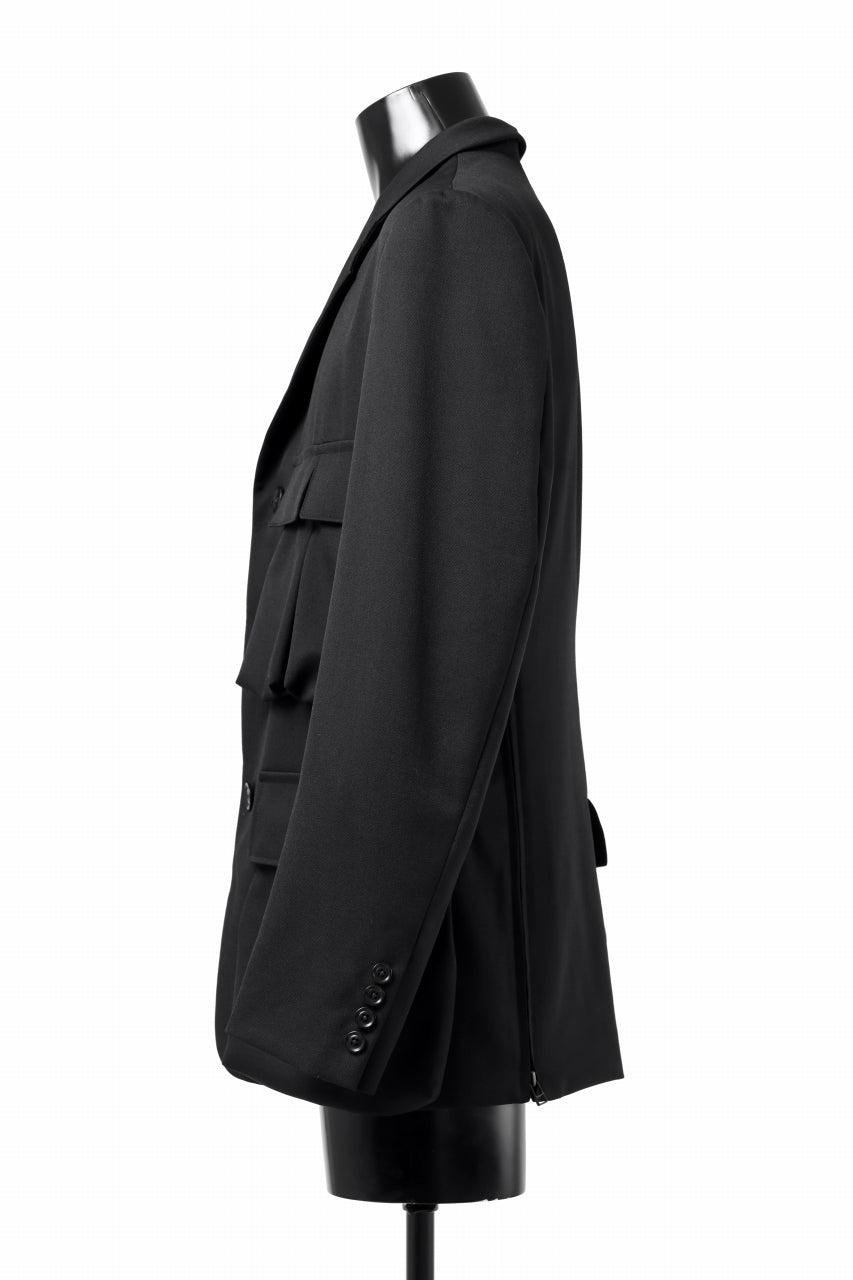 Load image into Gallery viewer, Y's BANG ON! No.163 GABARDINE SOLID POCKET JACKET (BLACK)