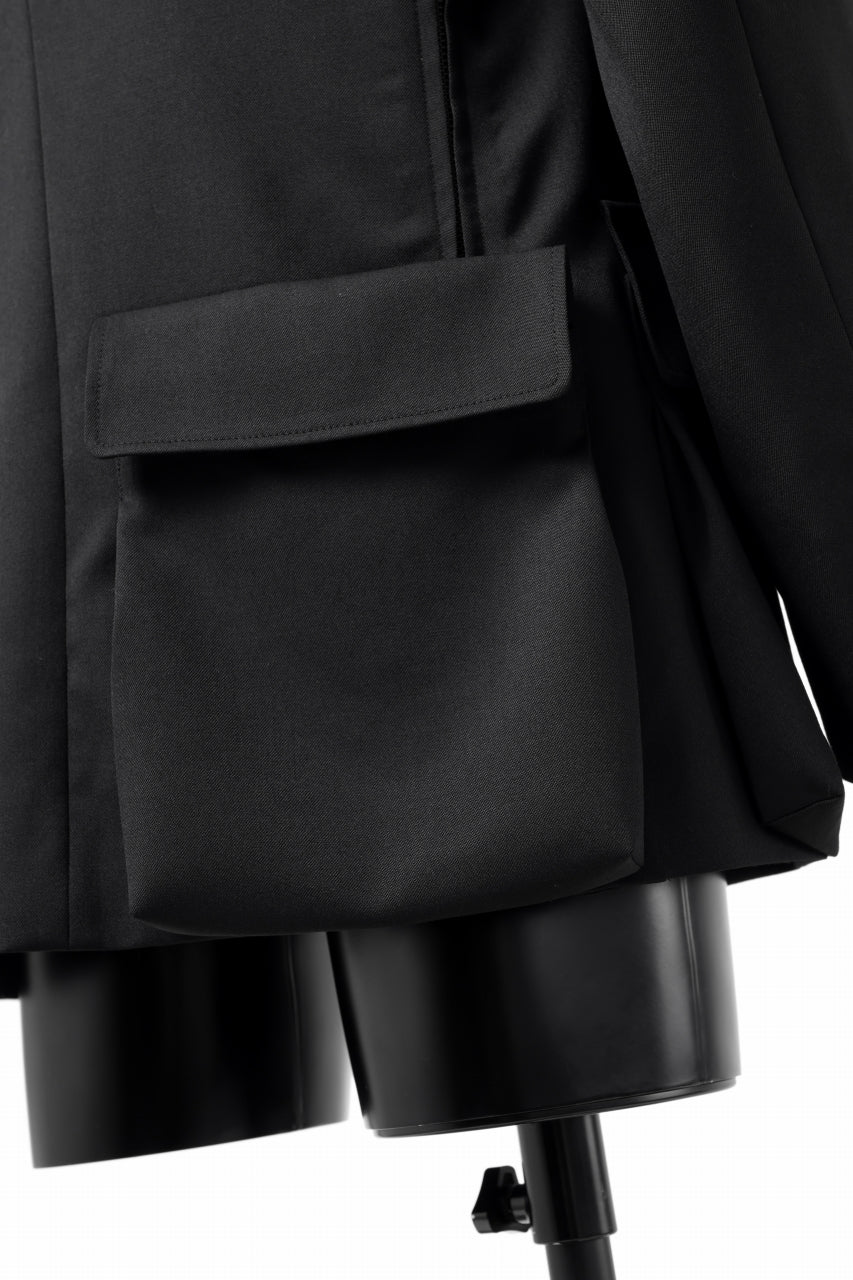 Load image into Gallery viewer, Y's BANG ON! No.163 GABARDINE SOLID POCKET JACKET (BLACK)
