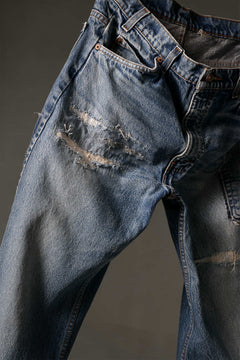 Load image into Gallery viewer, CHANGES REPRODUCT DAMAGE & PATCH DENIM PANTS (INDIGO #D)