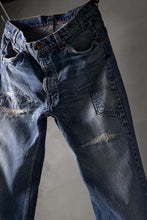 Load image into Gallery viewer, CHANGES REPRODUCT DAMAGE & PATCH DENIM PANTS (INDIGO #D)