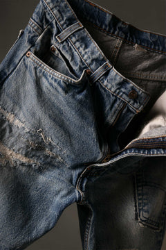 Load image into Gallery viewer, CHANGES REPRODUCT DAMAGE & PATCH DENIM PANTS (INDIGO #D)