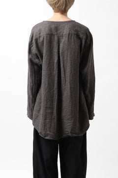 画像をギャラリービューアに読み込む, YUTA MATSUOKA exclusive round neck shirt / brushed linen canvas (brown)