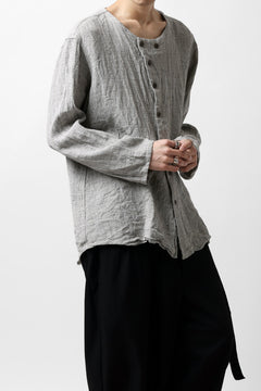 画像をギャラリービューアに読み込む, YUTA MATSUOKA round neck shirt / dead stock slab linen (light grey)