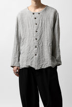 画像をギャラリービューアに読み込む, YUTA MATSUOKA round neck shirt / dead stock slab linen (light grey)