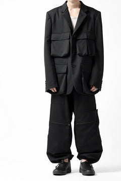 Load image into Gallery viewer, Y's BANG ON! No.163 GABARDINE SOLID POCKET JACKET (BLACK)