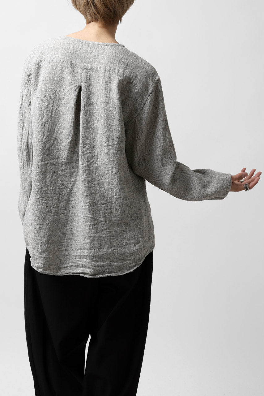 画像をギャラリービューアに読み込む, YUTA MATSUOKA round neck shirt / dead stock slab linen (light grey)