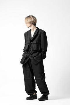 Load image into Gallery viewer, Y's BANG ON! No.163 GABARDINE SOLID POCKET JACKET (BLACK)