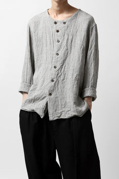 画像をギャラリービューアに読み込む, YUTA MATSUOKA round neck shirt / dead stock slab linen (light grey)