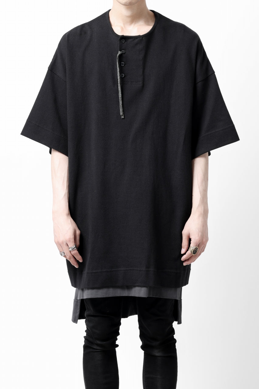 画像をギャラリービューアに読み込む, _vital henley neck tunica tops / JP paper & Co Jersey (BLACK)