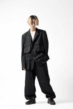 Load image into Gallery viewer, Y's BANG ON! No.163 GABARDINE SOLID POCKET JACKET (BLACK)