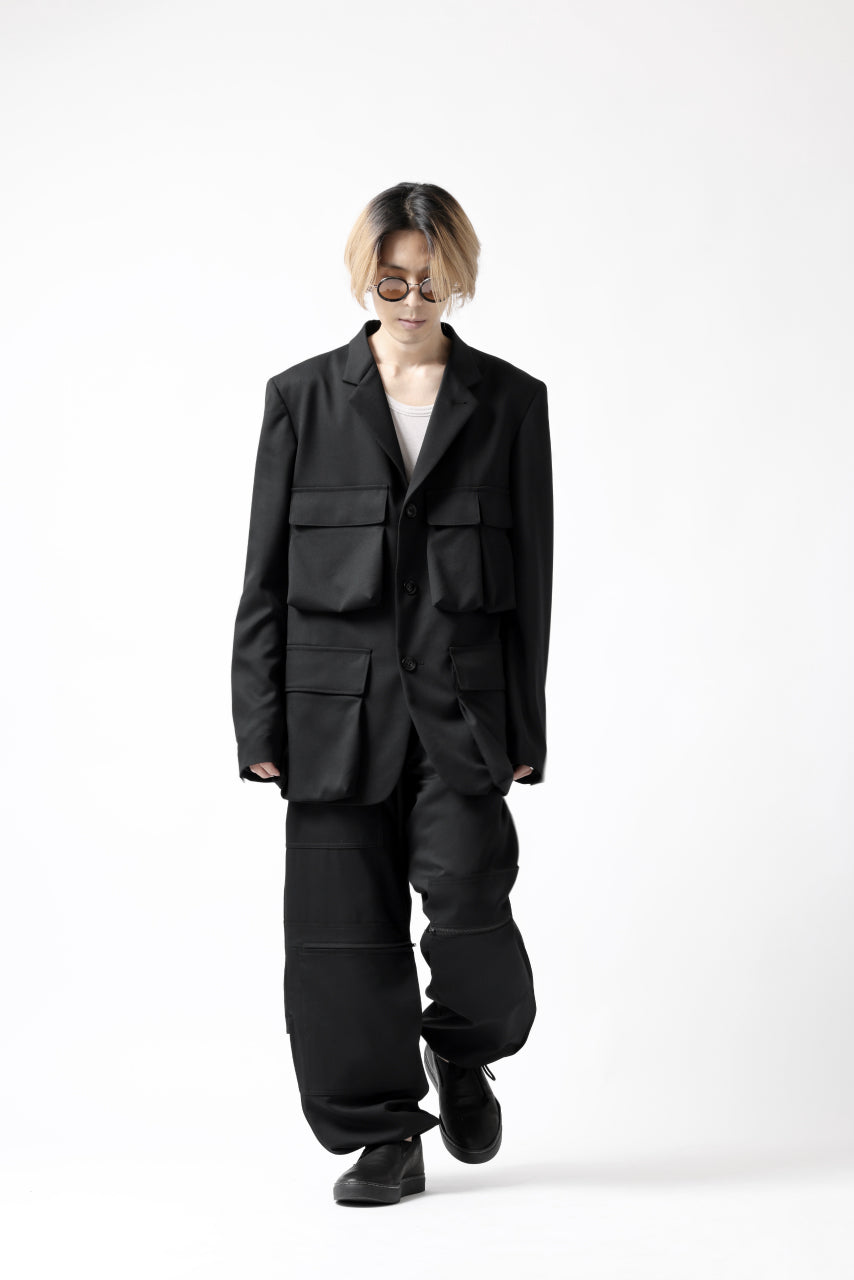 Load image into Gallery viewer, Y's BANG ON! No.163 GABARDINE SOLID POCKET JACKET (BLACK)