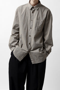 画像をギャラリービューアに読み込む, YUTA MATSUOKA exclusive plain shirt / organic cotton washer check (mustard)