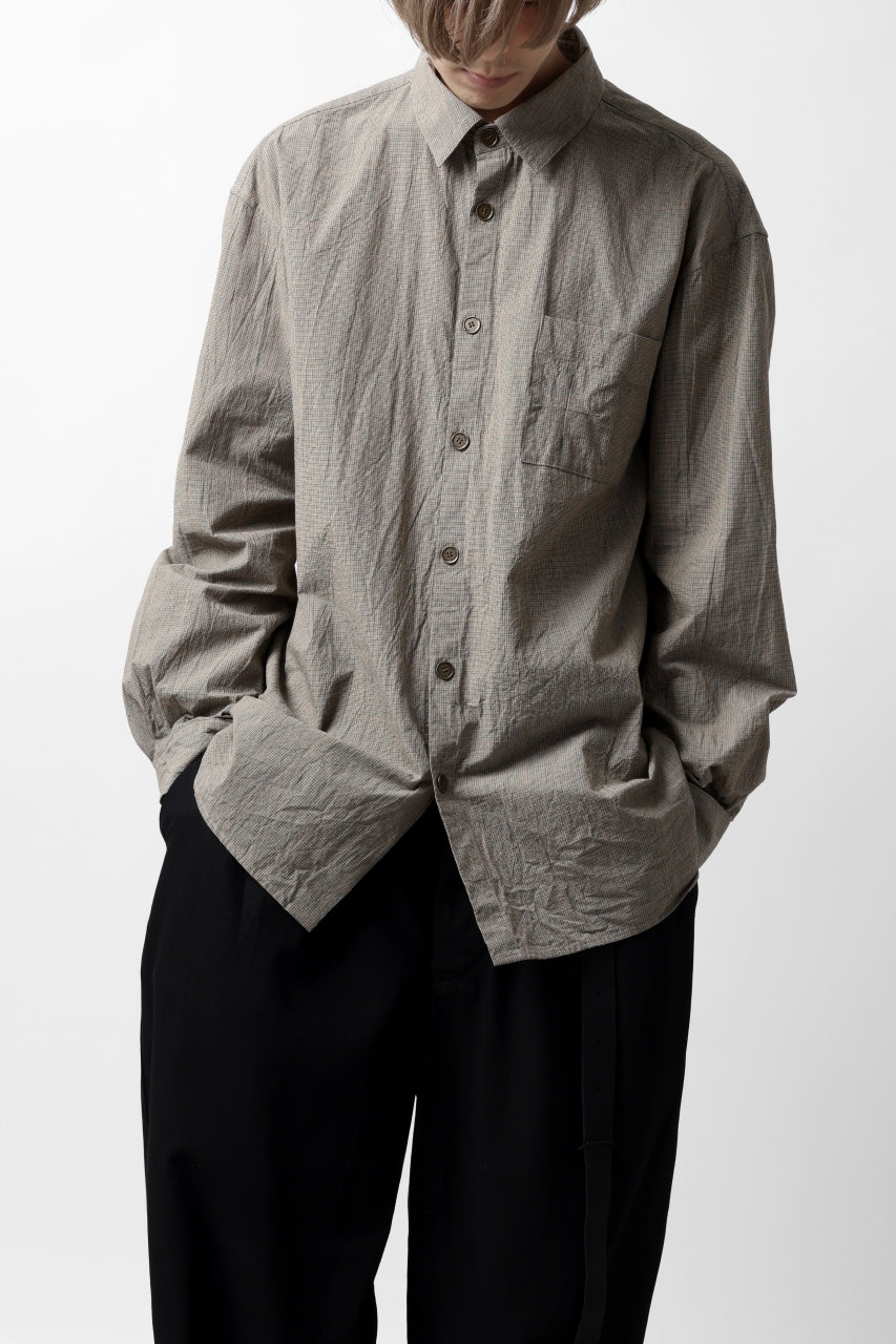 画像をギャラリービューアに読み込む, YUTA MATSUOKA exclusive plain shirt / organic cotton washer check (mustard)