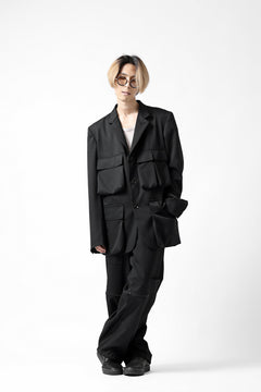 Load image into Gallery viewer, Y's BANG ON! No.163 GABARDINE SOLID POCKET JACKET (BLACK)