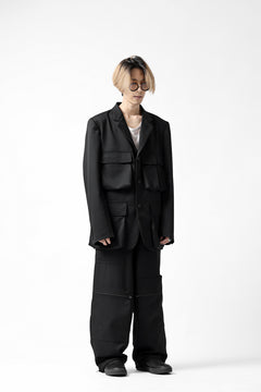 Load image into Gallery viewer, Y's BANG ON! No.163 GABARDINE SOLID POCKET JACKET (BLACK)