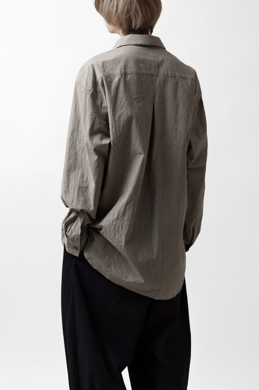 画像をギャラリービューアに読み込む, YUTA MATSUOKA exclusive plain shirt / organic cotton washer check (mustard)