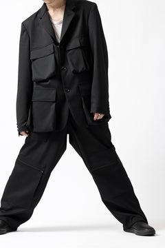 Load image into Gallery viewer, Y's BANG ON! No.163 GABARDINE SOLID POCKET JACKET (BLACK)