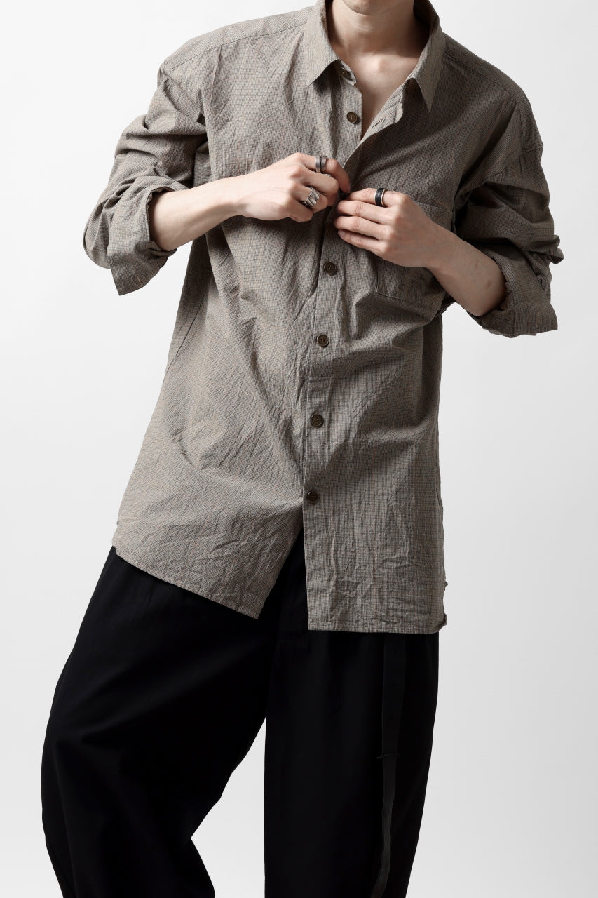 画像をギャラリービューアに読み込む, YUTA MATSUOKA exclusive plain shirt / organic cotton washer check (mustard)