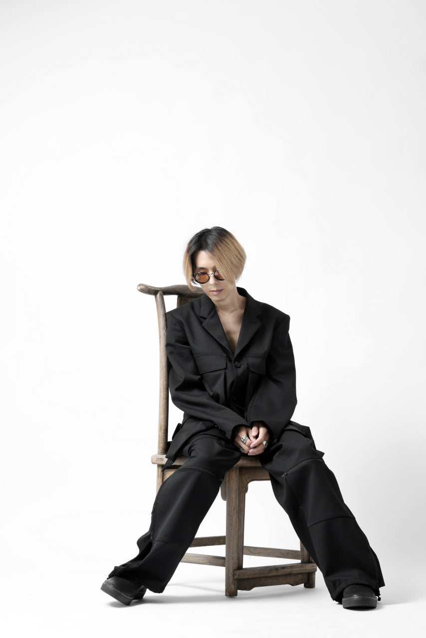 Load image into Gallery viewer, Y's BANG ON! No.163 GABARDINE SOLID POCKET JACKET (BLACK)