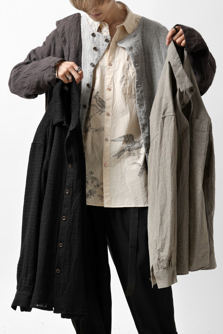 画像をギャラリービューアに読み込む, YUTA MATSUOKA plain shirt / dobby check (black)