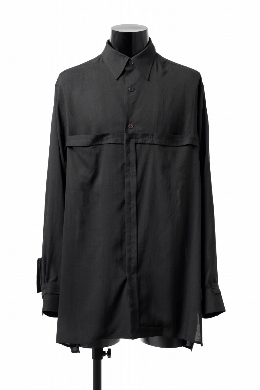 画像をギャラリービューアに読み込む, Y's TAPE FLAP POCKET SHIRT / CELLULOSE LOAN (BLACK)
