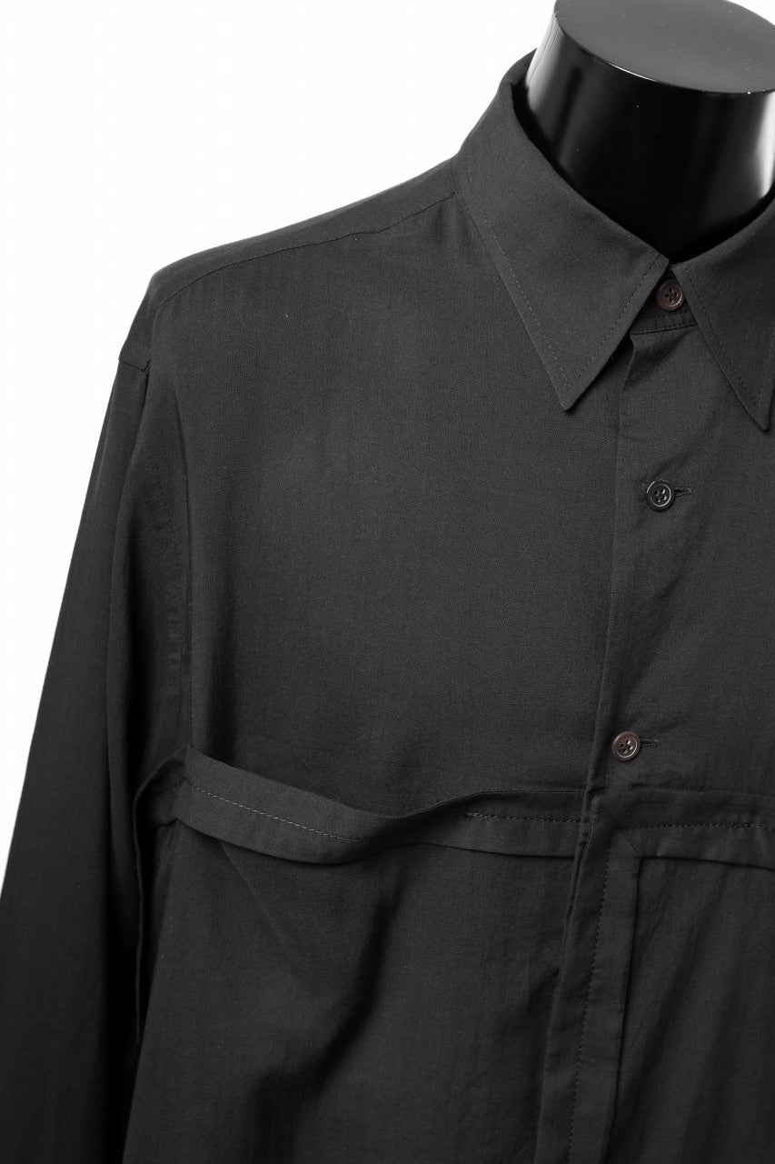 画像をギャラリービューアに読み込む, Y's TAPE FLAP POCKET SHIRT / CELLULOSE LOAN (BLACK)