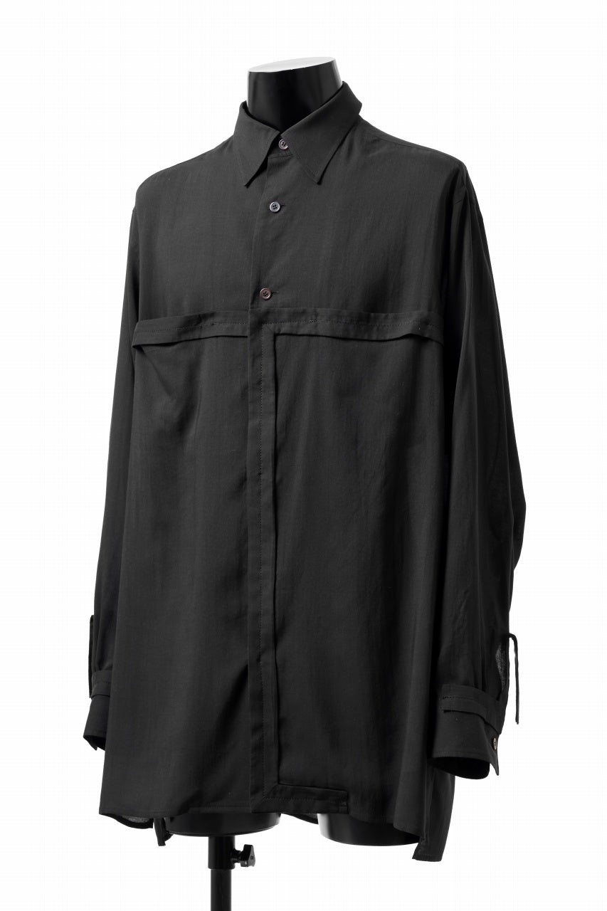 画像をギャラリービューアに読み込む, Y's TAPE FLAP POCKET SHIRT / CELLULOSE LOAN (BLACK)