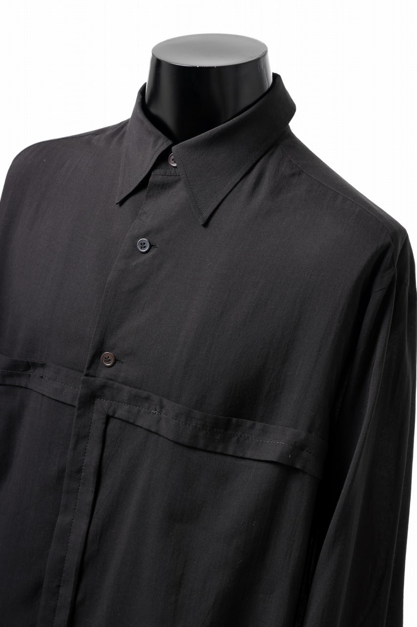 画像をギャラリービューアに読み込む, Y's TAPE FLAP POCKET SHIRT / CELLULOSE LOAN (BLACK)