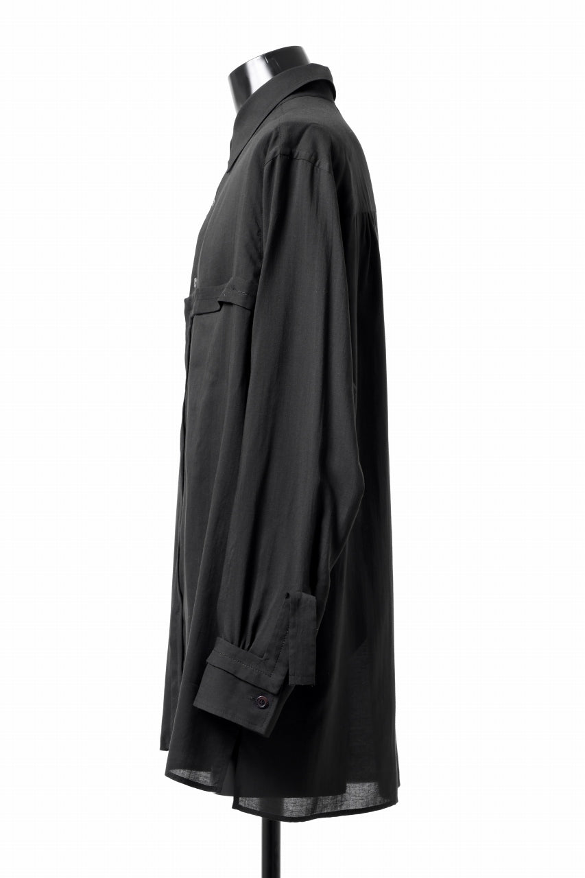 画像をギャラリービューアに読み込む, Y's TAPE FLAP POCKET SHIRT / CELLULOSE LOAN (BLACK)